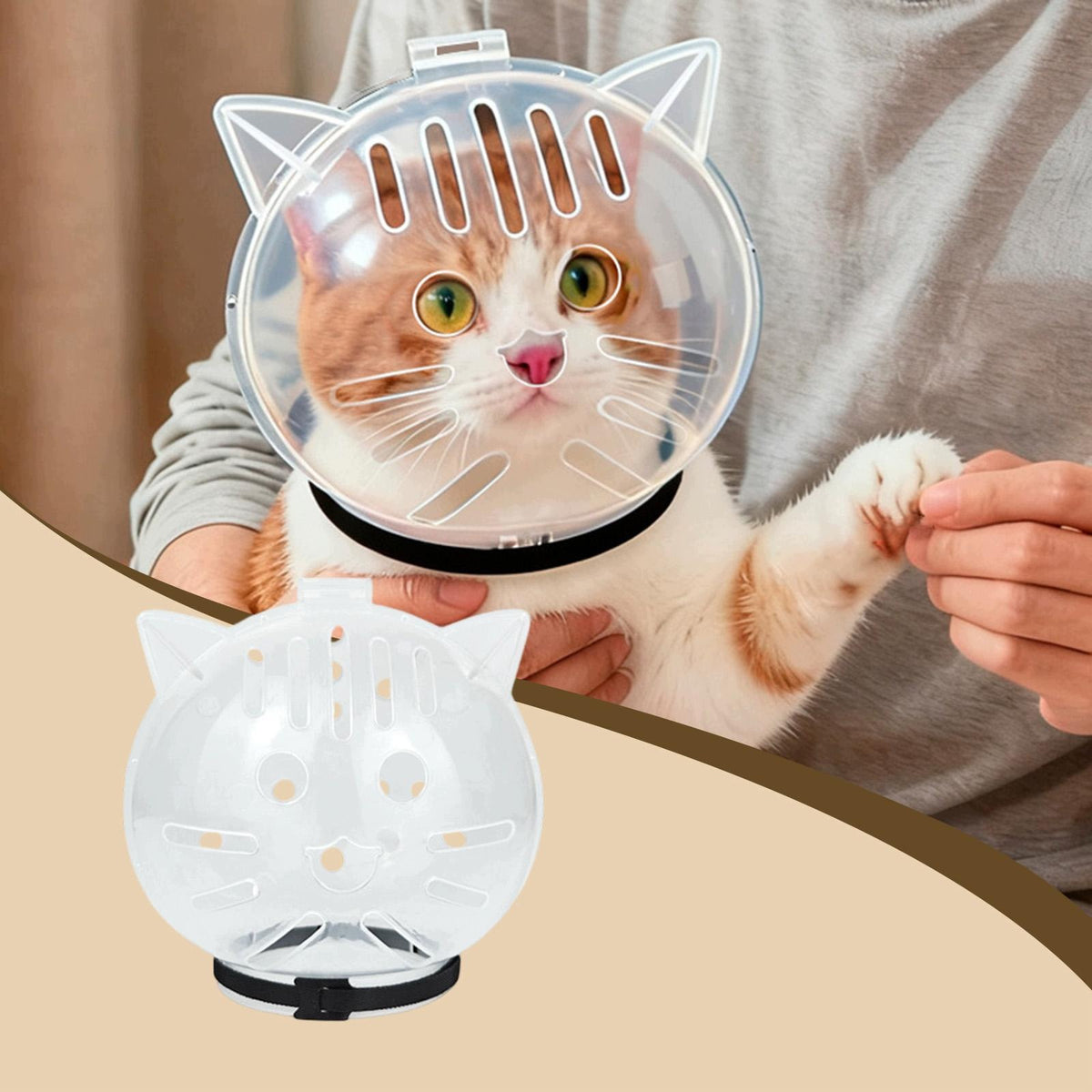 Cat Muzzle for Aggressive Cat Ball Mask for Grooming Daily Care Travel L