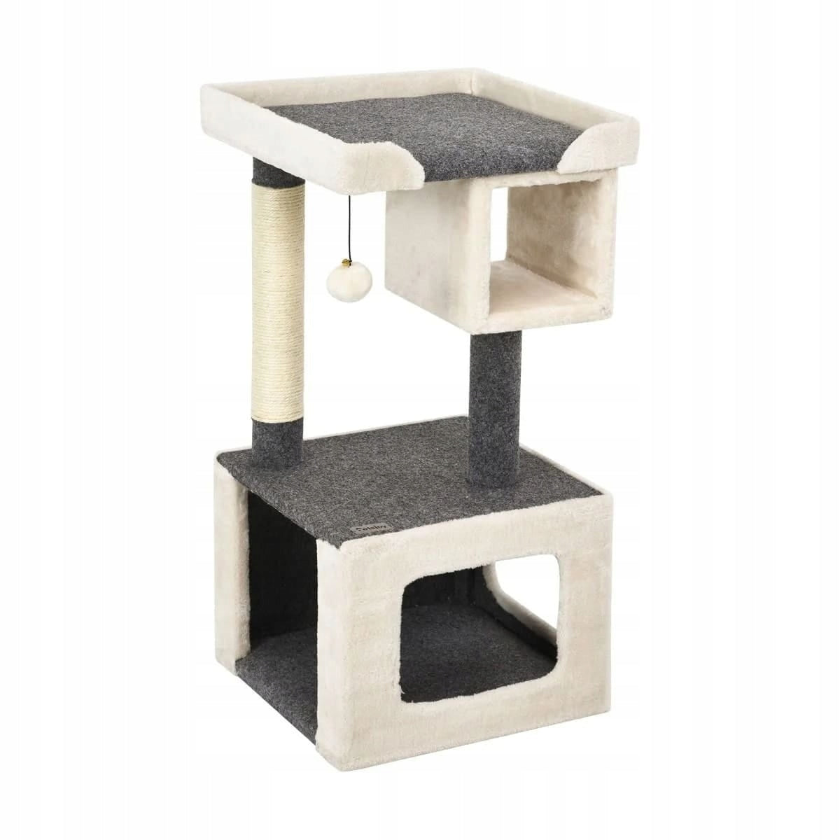 Cat Scratcher 2-Tier Tower Cat House Bed 42 x 42 x 80 cm