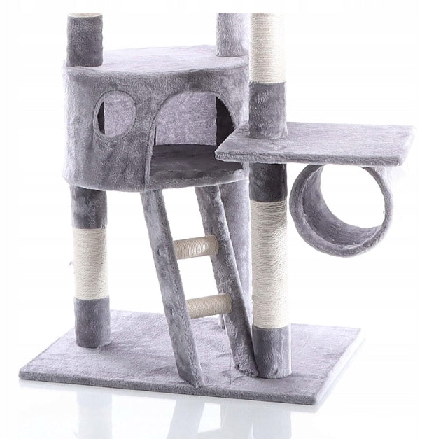 Cat Scratcher 260 cm Grey – Tower with Hammocks and Cottages, Ceiling Number of levels over 5