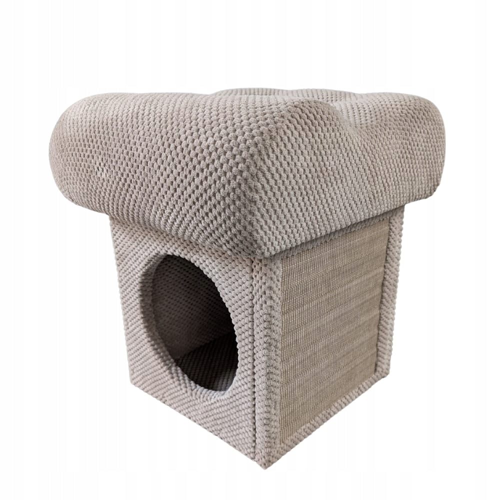 Cat Scratcher 3in1 Makspol Cottage Pouf Storage Seat Mat! Beige Brand Makspol
