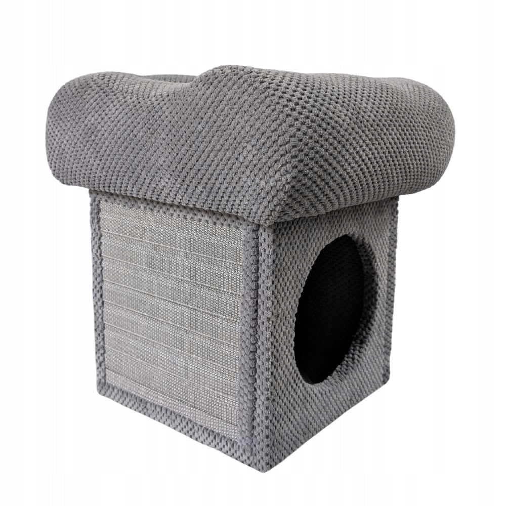 Cat Scratcher 3in1 Makspol Cottage Pouf Storage Seat Mat! Grey
