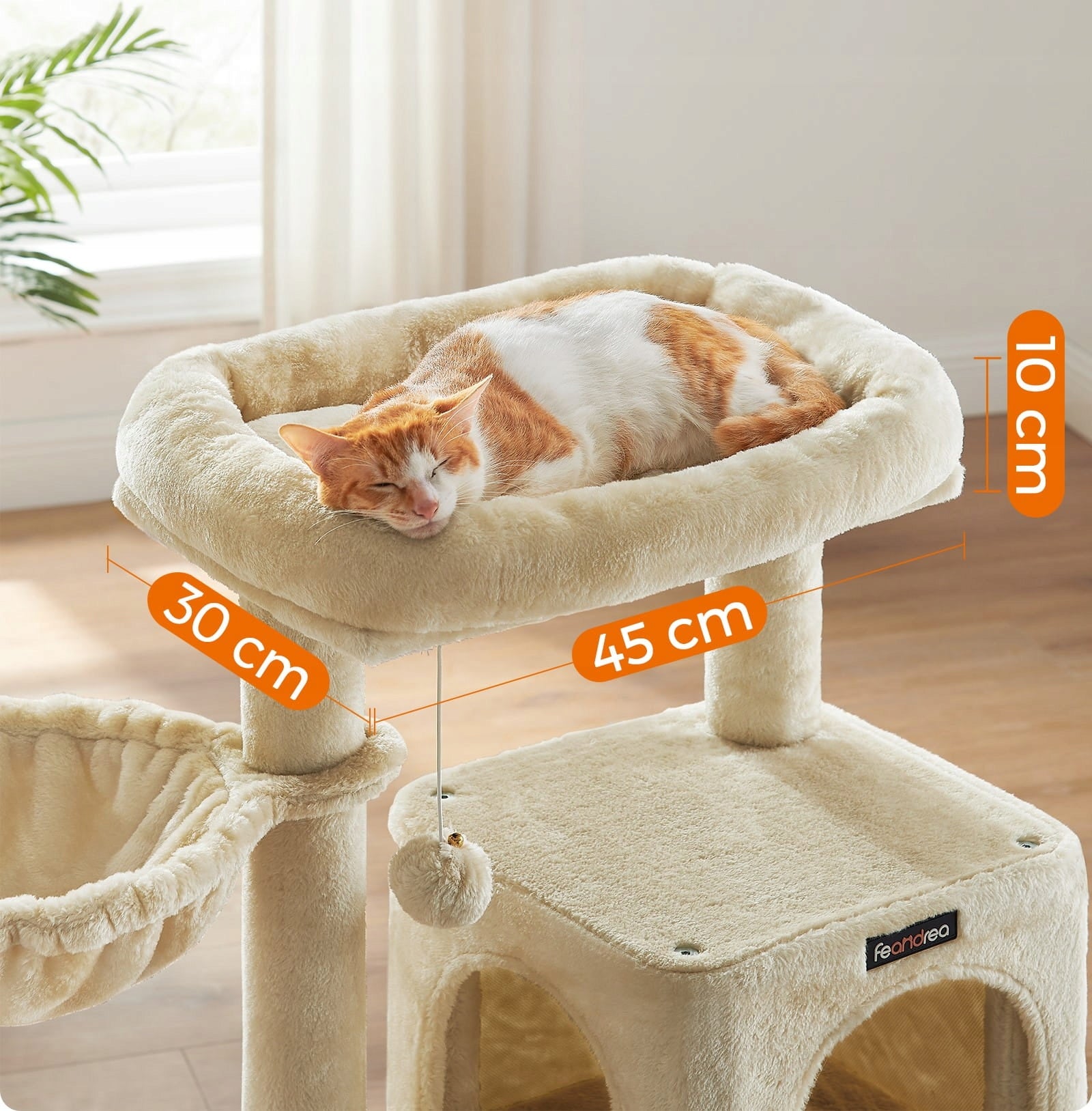 Cat Scratcher 96 cm Beige Bed Cottage Tower Sizal 2 Levels Trade name PCT51M