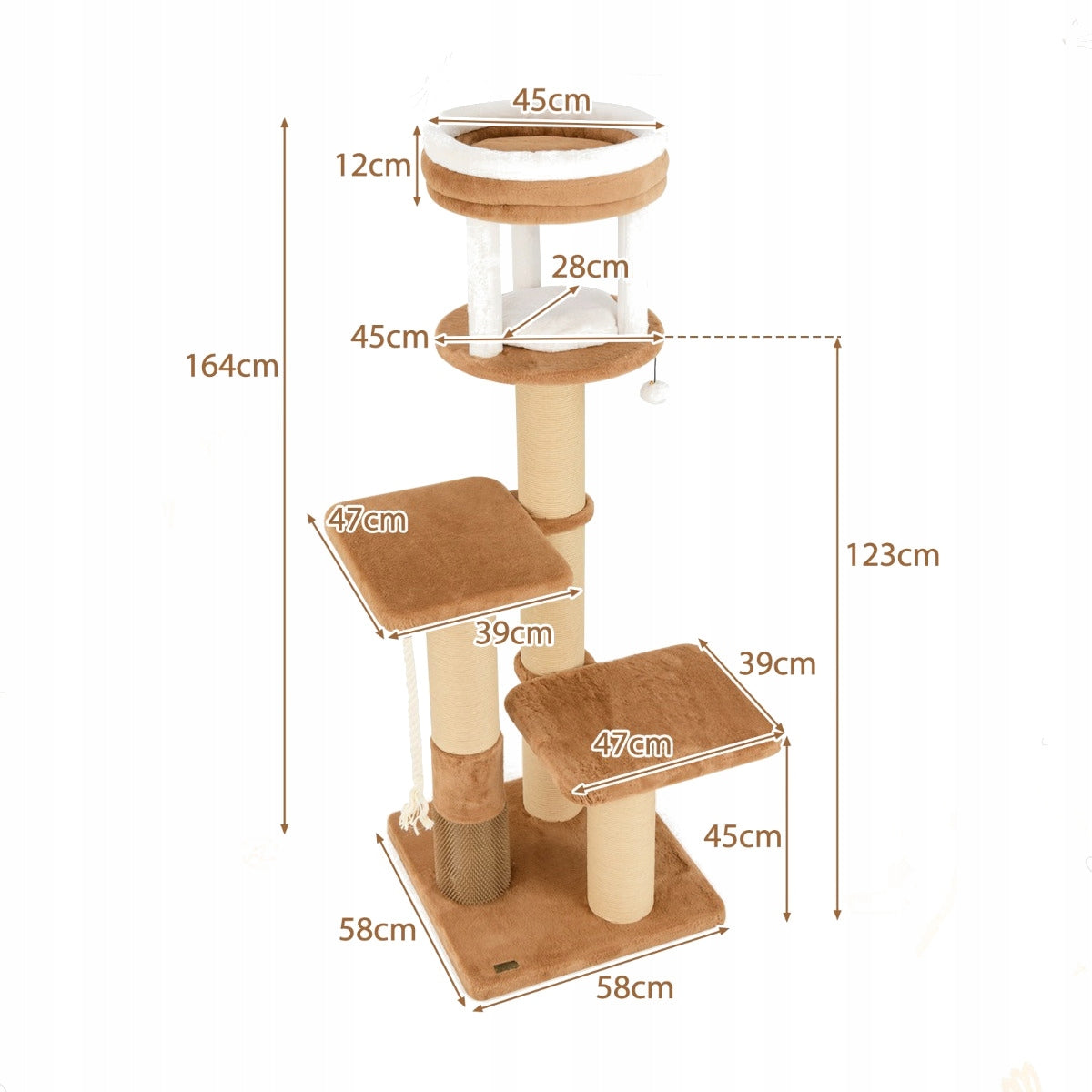 Cat Scratcher Bed with Padded Seat Brand Costway