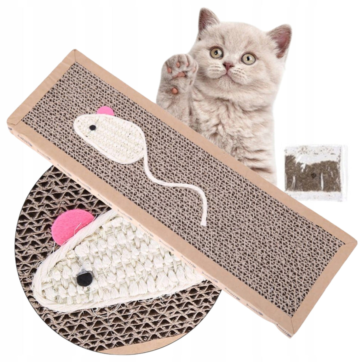 Cat Scratcher Cardboard Cat Scratcher With Catnip Lightweight Toy 45 Cm