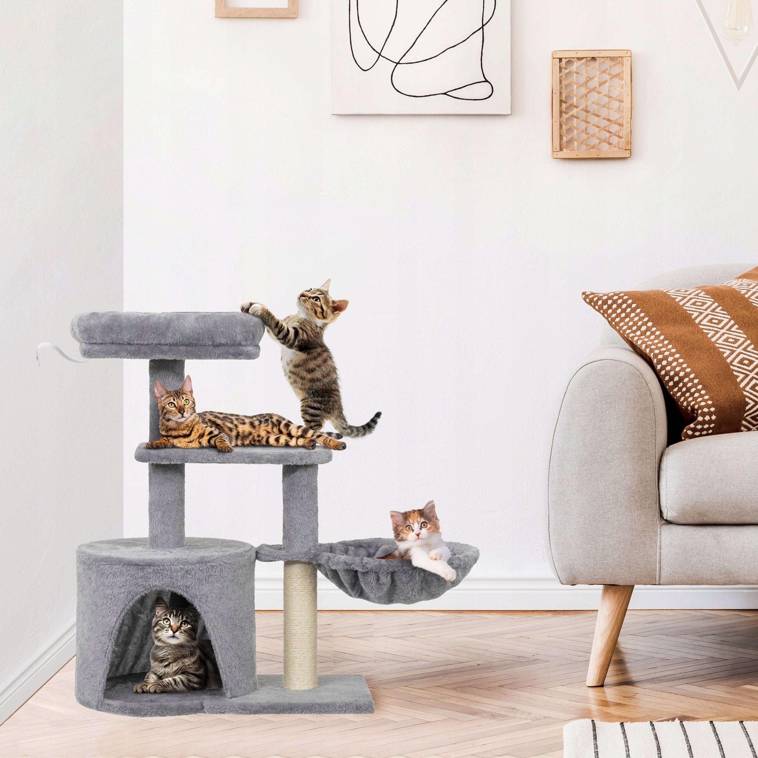 Cat Scratcher Cat Tower with Bedhouse Hammock House H 69 cm Packaging status original