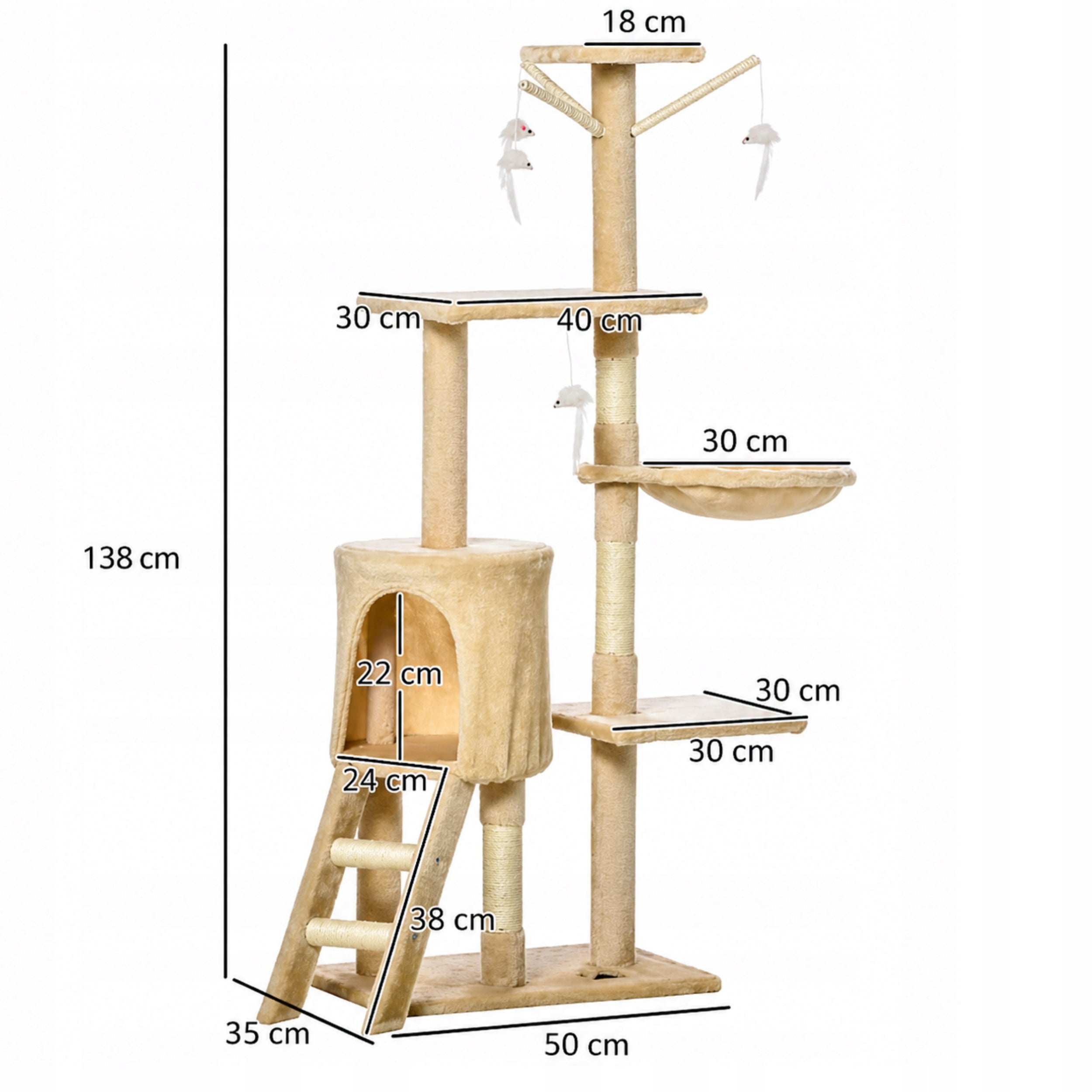 Cat Scratcher Fishing Rod Tower Booth Bed Post for Scratching 138cm MT05 Kind tall scratching post bed scratching post scratching tower