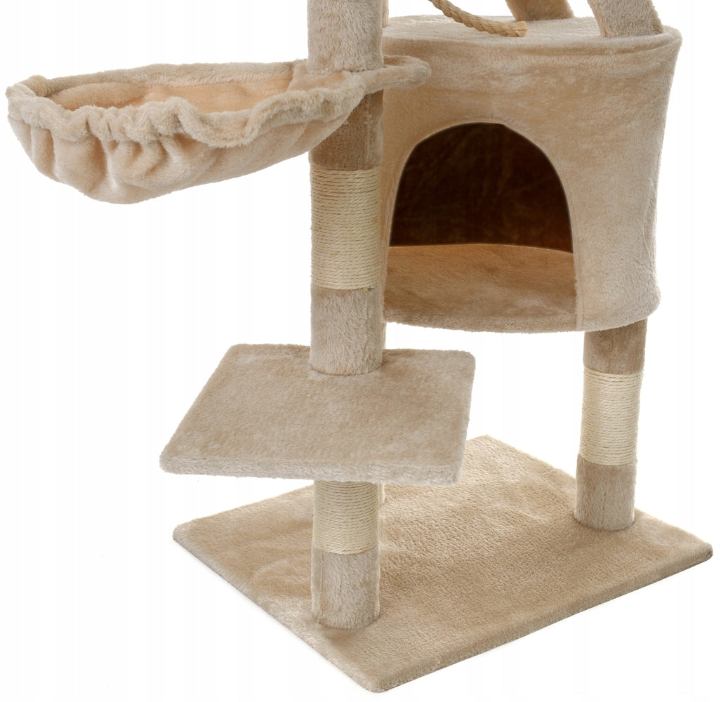 Cat Scratcher High 120 cm 5 Levels Sizal Toys Cottage Bed Color beige