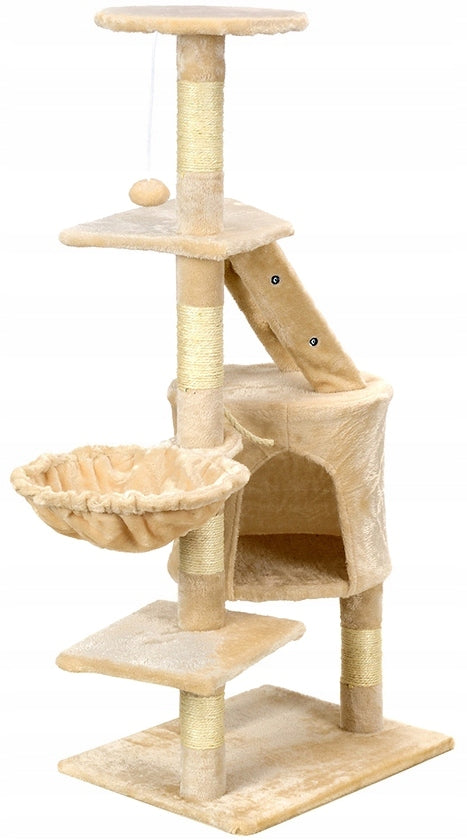 Cat Scratcher High 120 cm 5 Levels Sizal Toys Cottage Bed