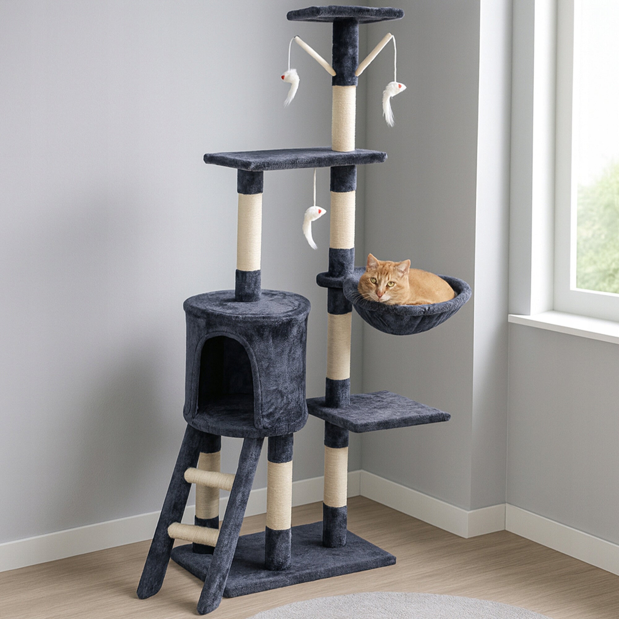Cat Scratcher High 136 cm Large Bed Post Aga Grey Manufacturer code DS341