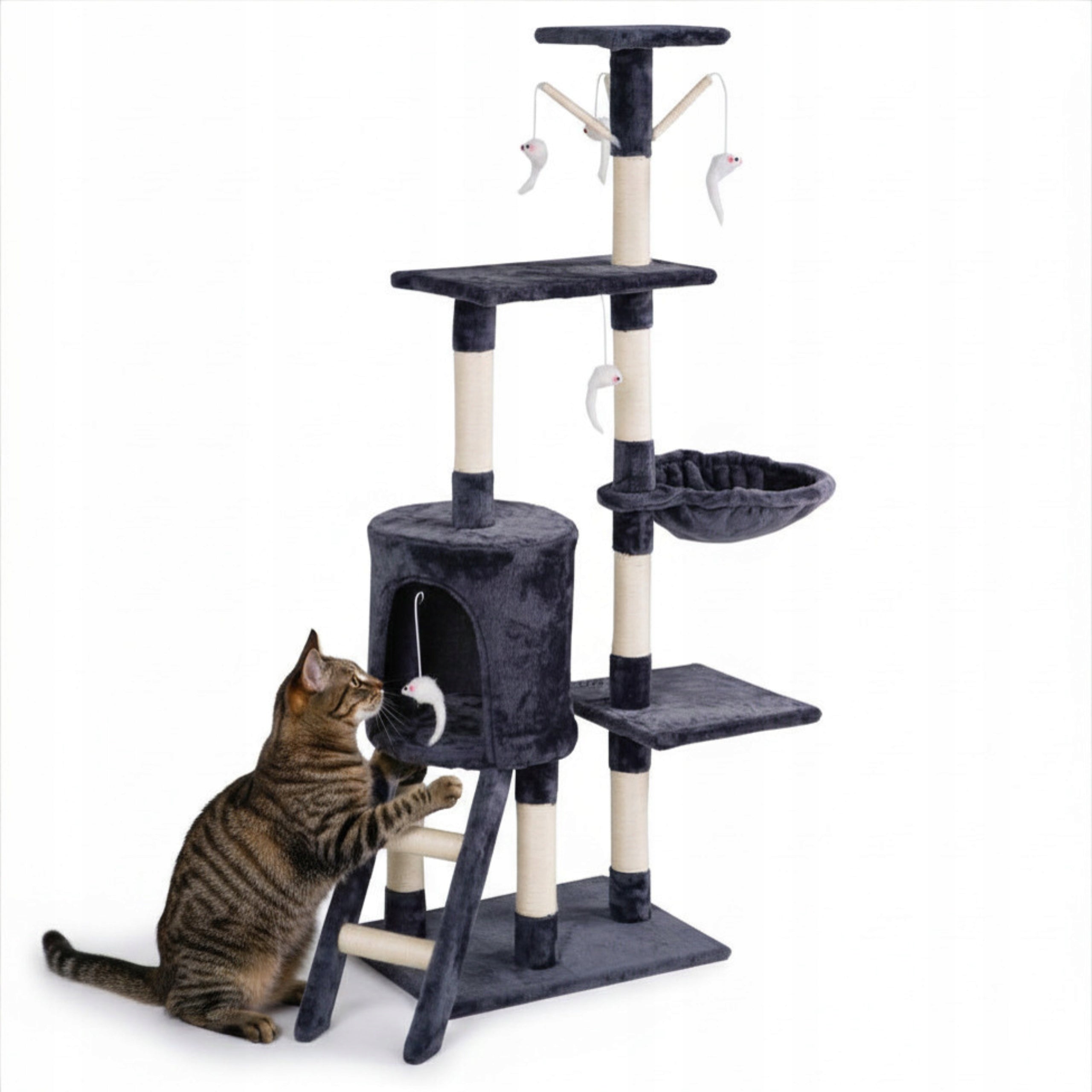 Cat Scratcher High 136 cm Large Bed Post Aga Grey