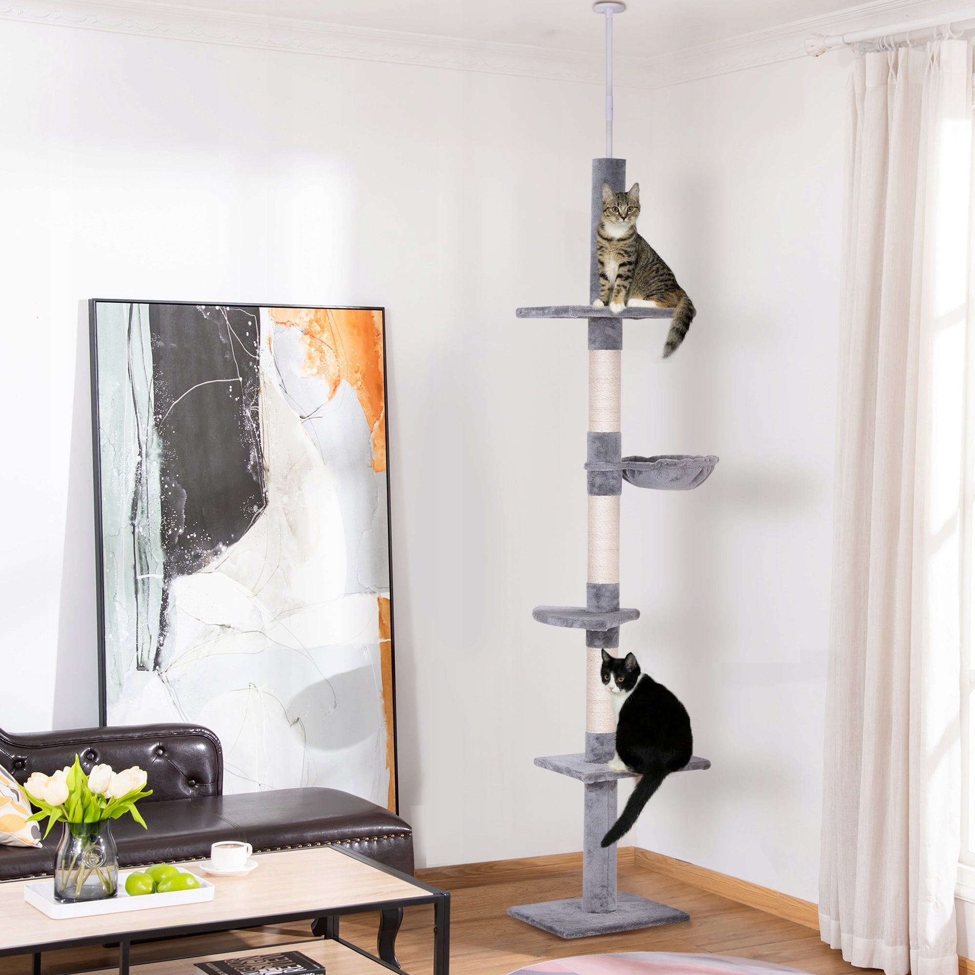 Cat Scratcher Large High Adjustable Ceiling Post Tower Tree Sizal Manufacturer code D30-209GY