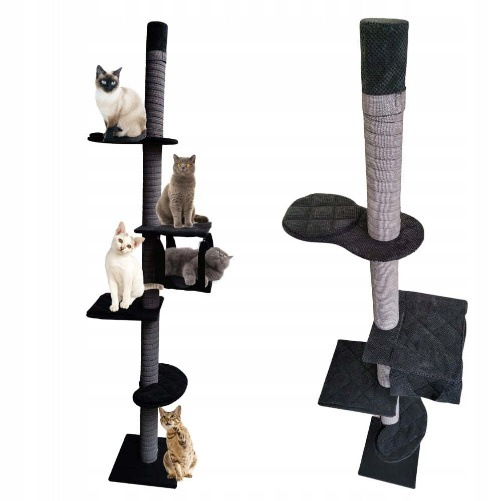 Cat Scratcher Makspol Ceiling No. 2 Tall with Hammock! Black