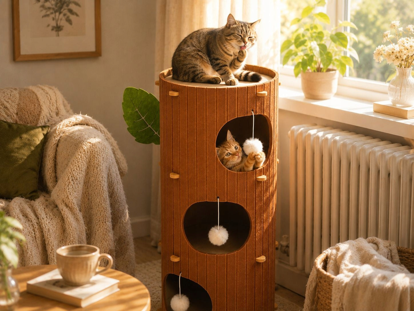 Cat Scratcher Premium XXL 3 Levels Cat Tower Cottage Bed Product width 37 cm