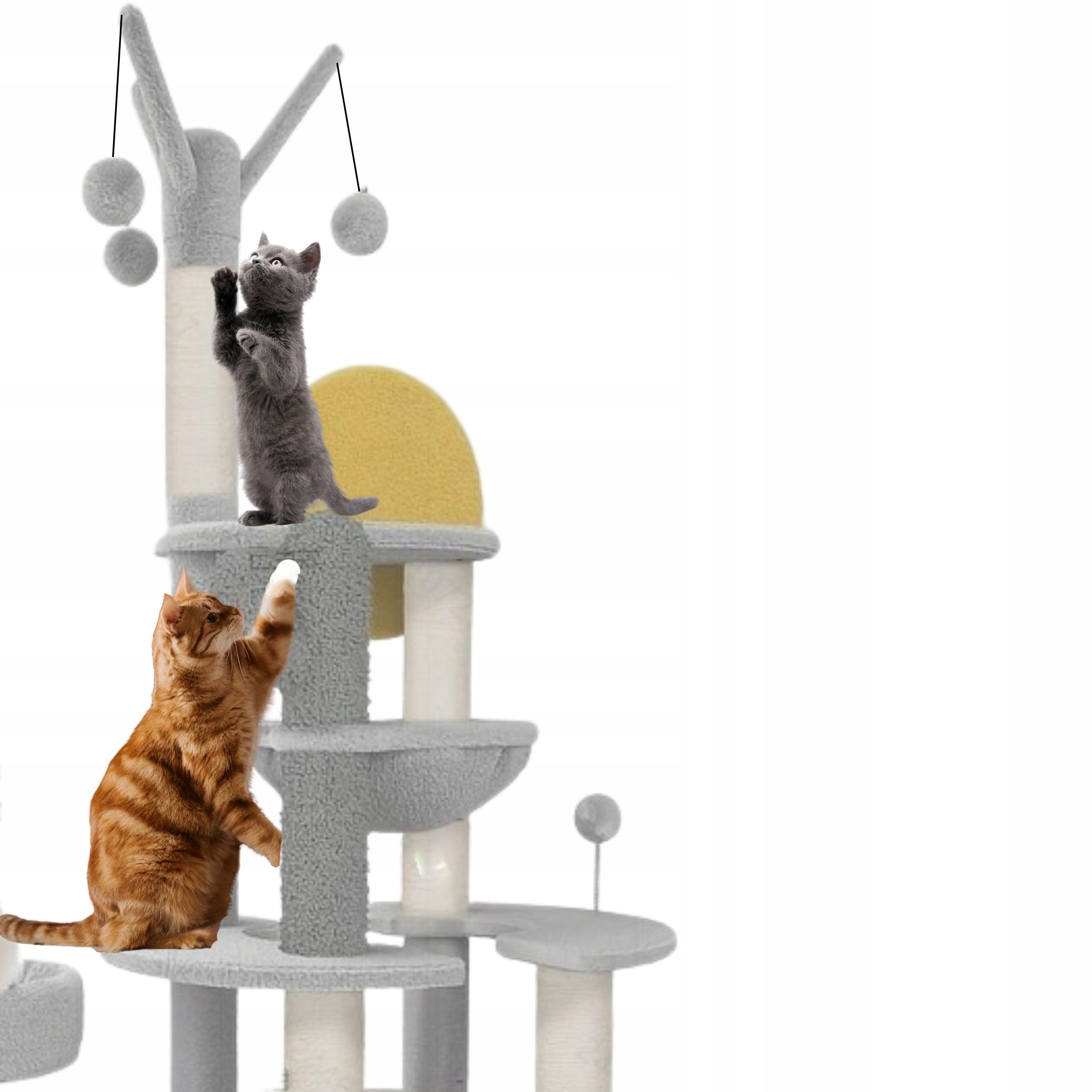 Cat Scratcher Tree Cottage Bed Scratching Post 185 cm Brand ToolsMed