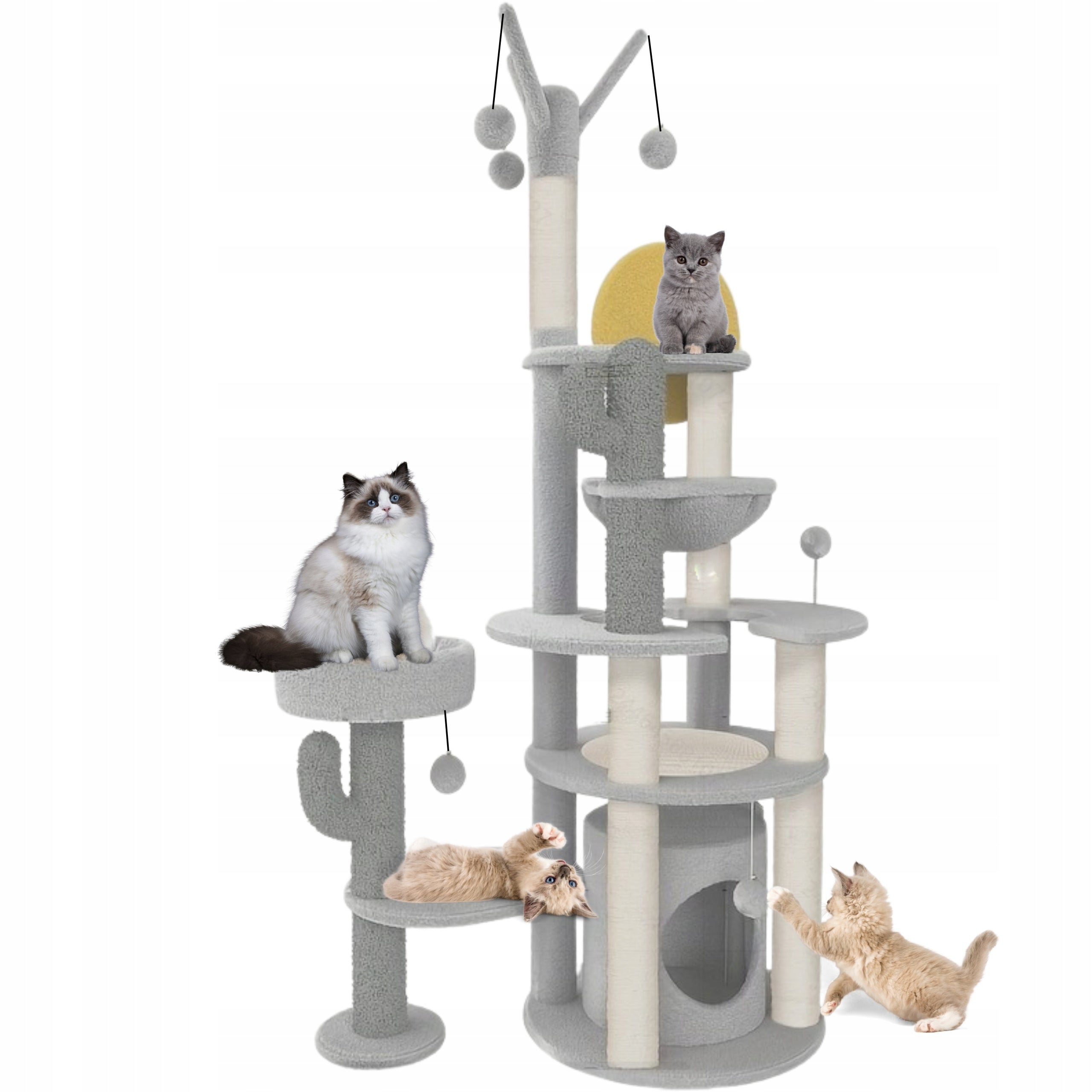 Cat Scratcher Tree Cottage Bed Scratching Post 185 cm