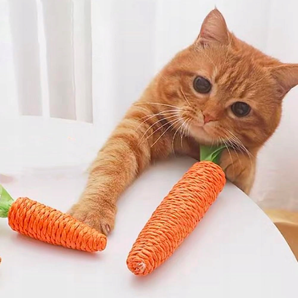 Cat Toy Carrot with Ratchet 16cm Sisal Teether Carrot U050 Manufacturer code U050