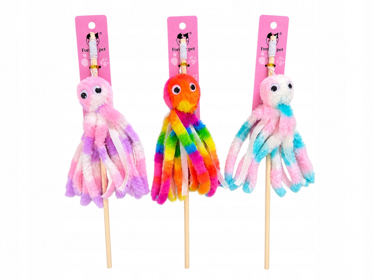 Cat Toy Fishing Rod Octopus 100 cm Colorful Plush Tinker Bell 26 Packaging status original