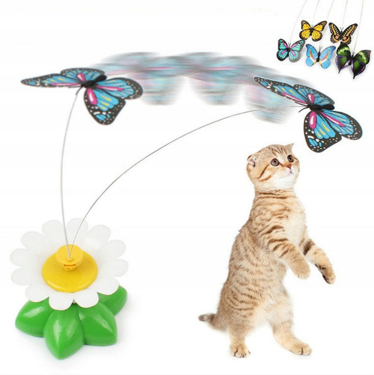 Cat Toy INTERACTIVE Moving Butterfly Flower