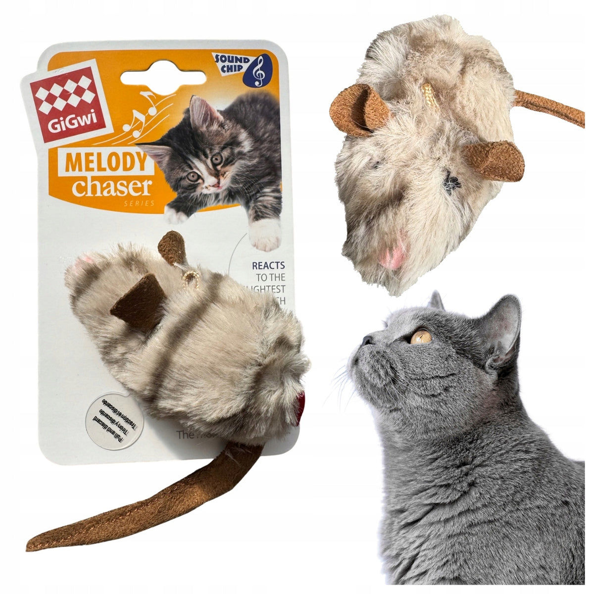Cat Toy Interactive with Sound for Kitten Mouse GiG 20 x 7 cm