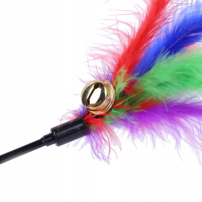 Cat Toy Stick With Feathers Fishing Rod Wand With Feathers Tinker Bell 40cm Manufacturer code wędka 4