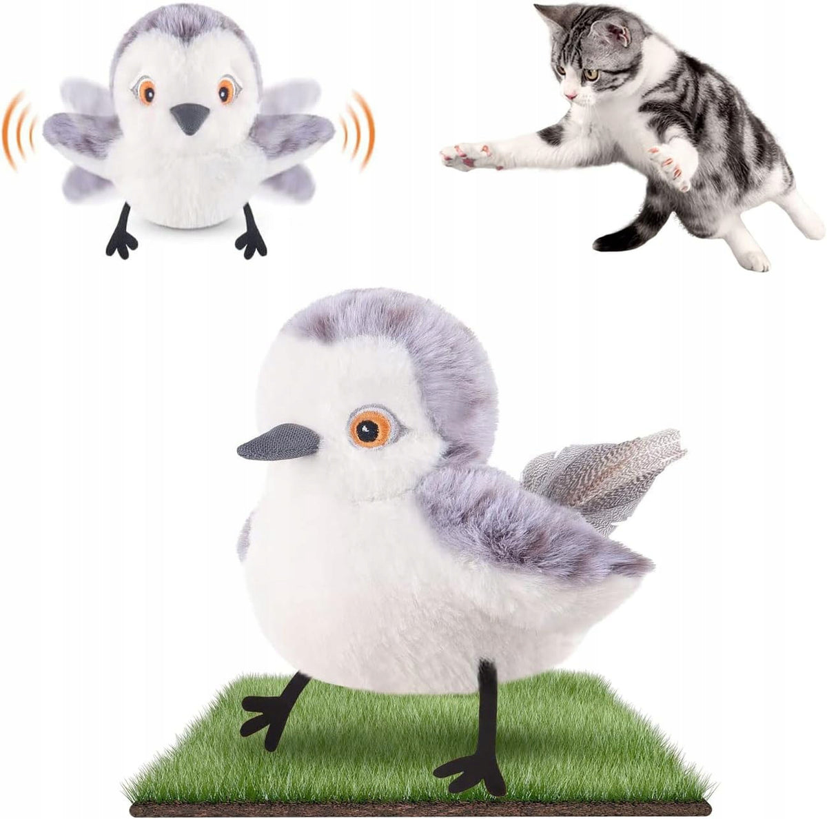 Cat Toys Flying Bird Interactive Catnip Toy Rechargeable