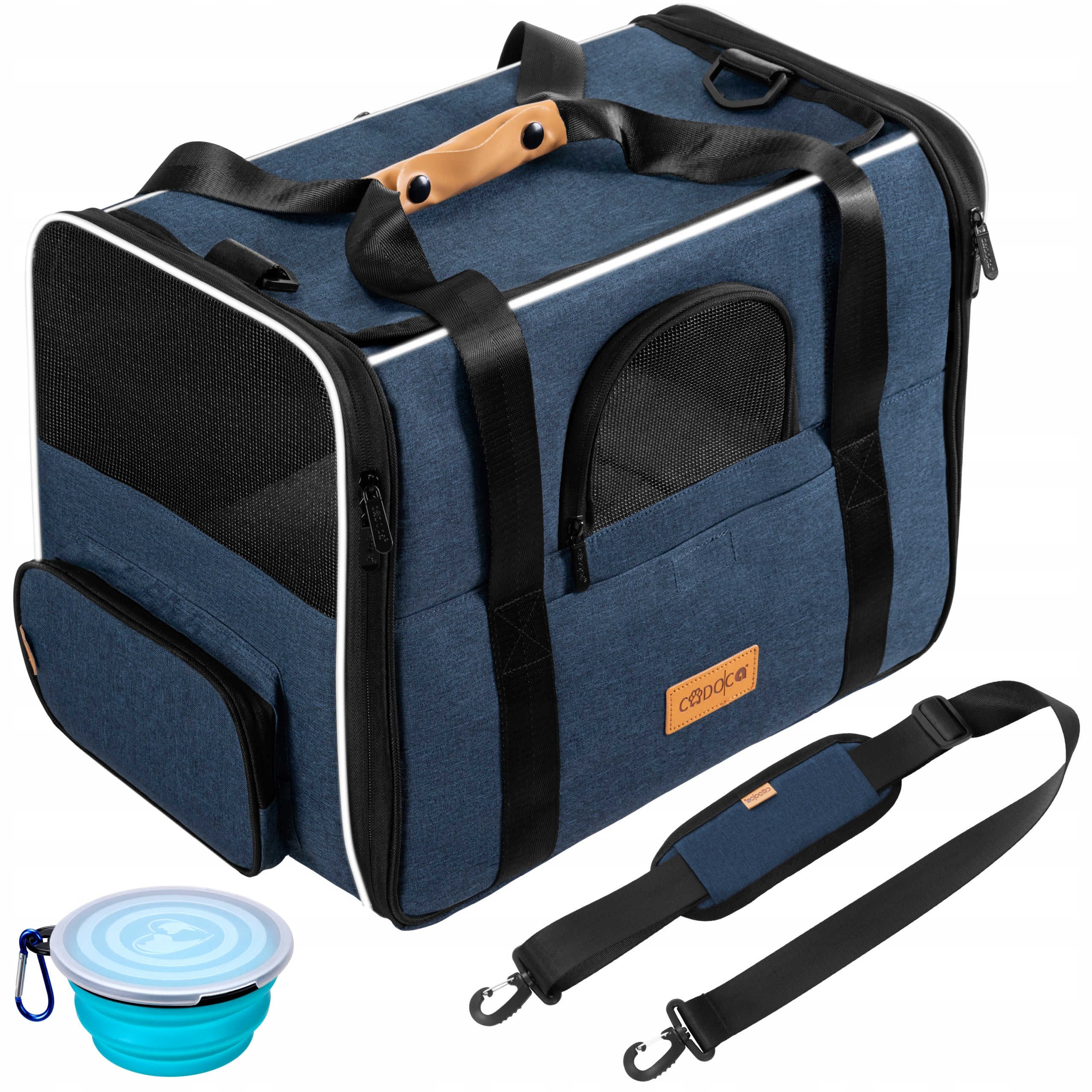 Cat Transporter Dog Rabbit Car Bag Folding Bowl Blue Manufacturer code 110027