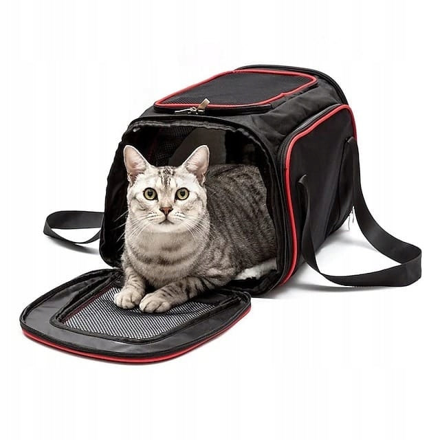 Cat Transporter Folding Padded Carrying Bag Black 45x28 Manufacturer code 68