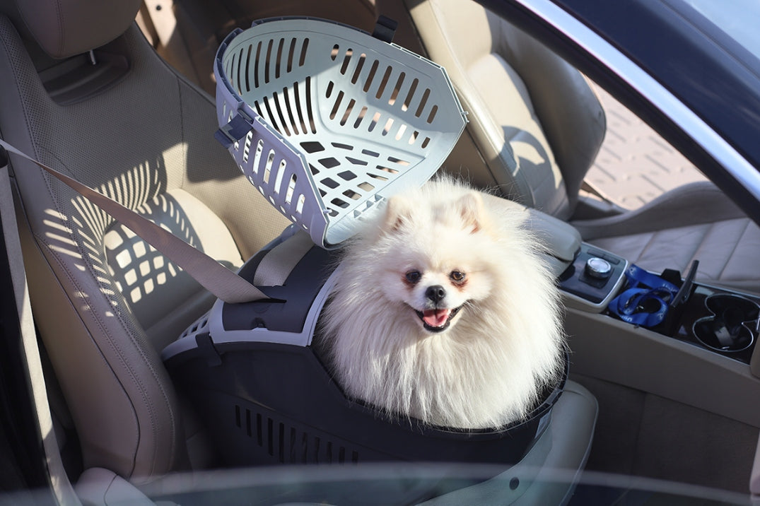 Cat Transporter for Car Dog Transporter Medium Grey AVIOR Additional features large air vents seat belt compatible water-repellent foldable