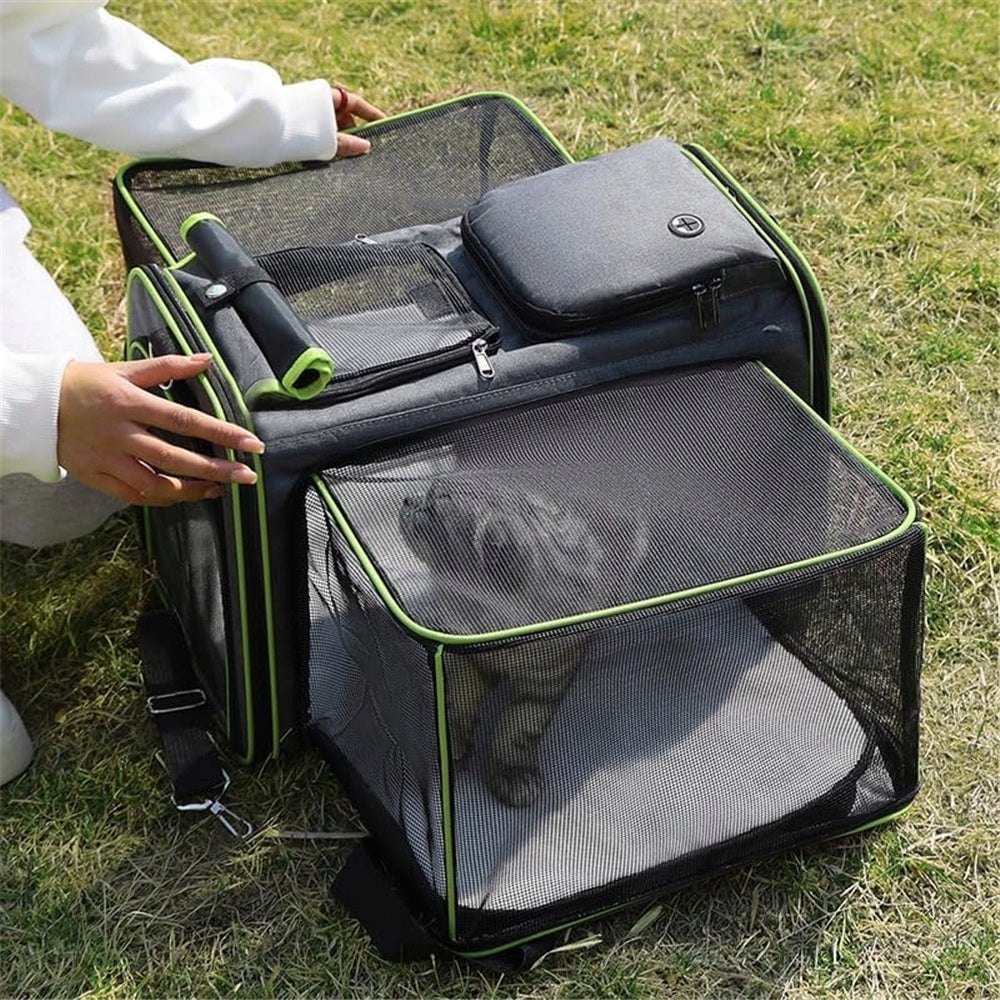 Cat Transporter with Extension Travel Bag Breathable L 48cm Product depth 48 cm