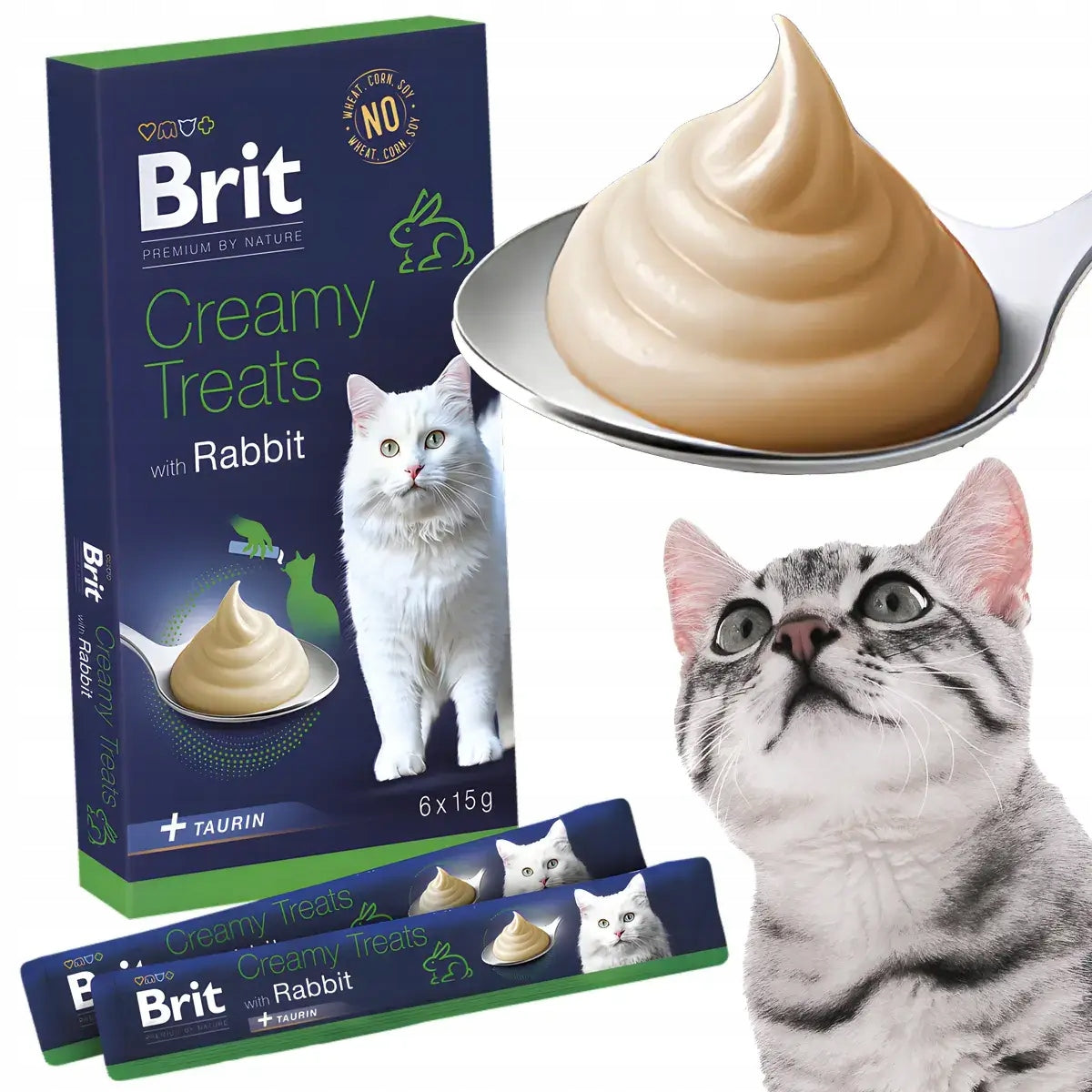 Cat Treat Brit Creamy Treats 6 Tubes x 15 g Rabbit CREAM
