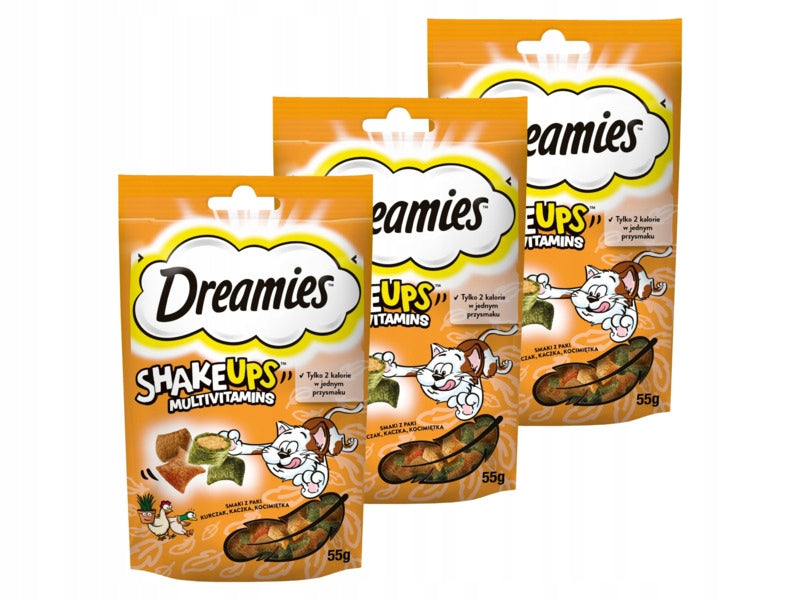 Cat Treat DREAMIES Shake Ups Multivitamins Chicken and Duck 55 g