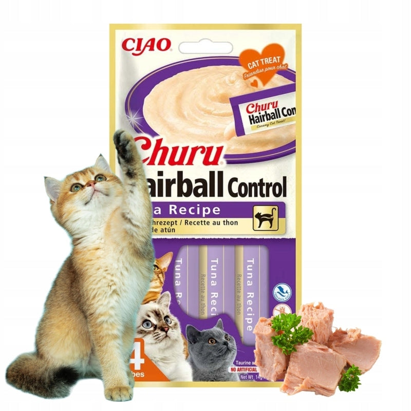 Cat Treat Inaba Hairball Control Tuna 4 x 14g Manufacturer code nie występuje