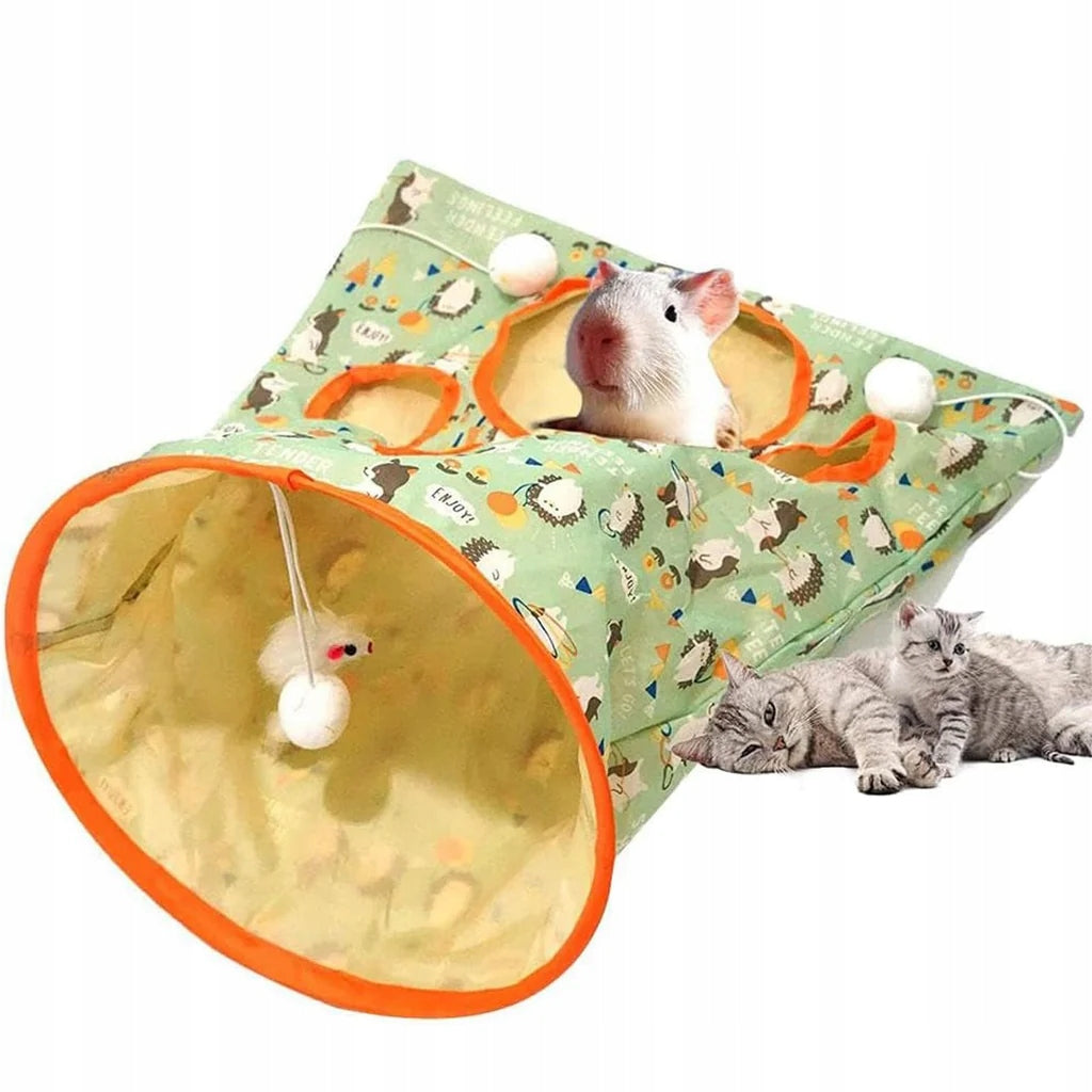 Cat Tunnel Folding Bag Green