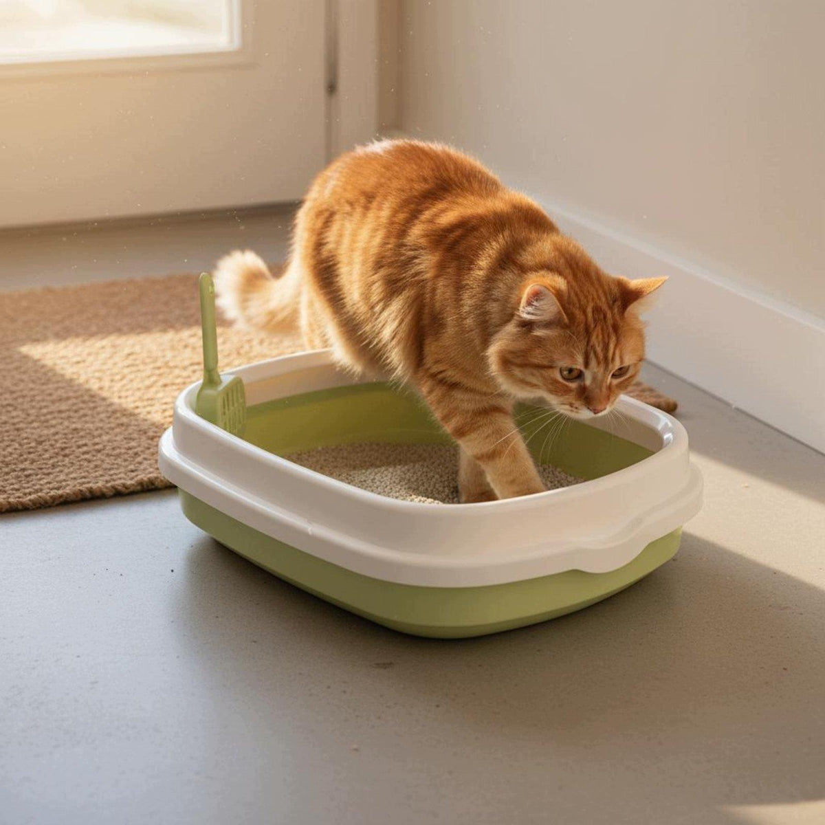 Cat Waste Containment Unit Easy to Clean Semi Enclosed 55x45x17cm Blue Packaging status original