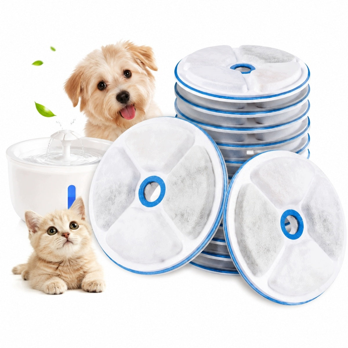 Cat and Dog Drinker Filters - 8pcs Replacement Set,4-Layer Filter