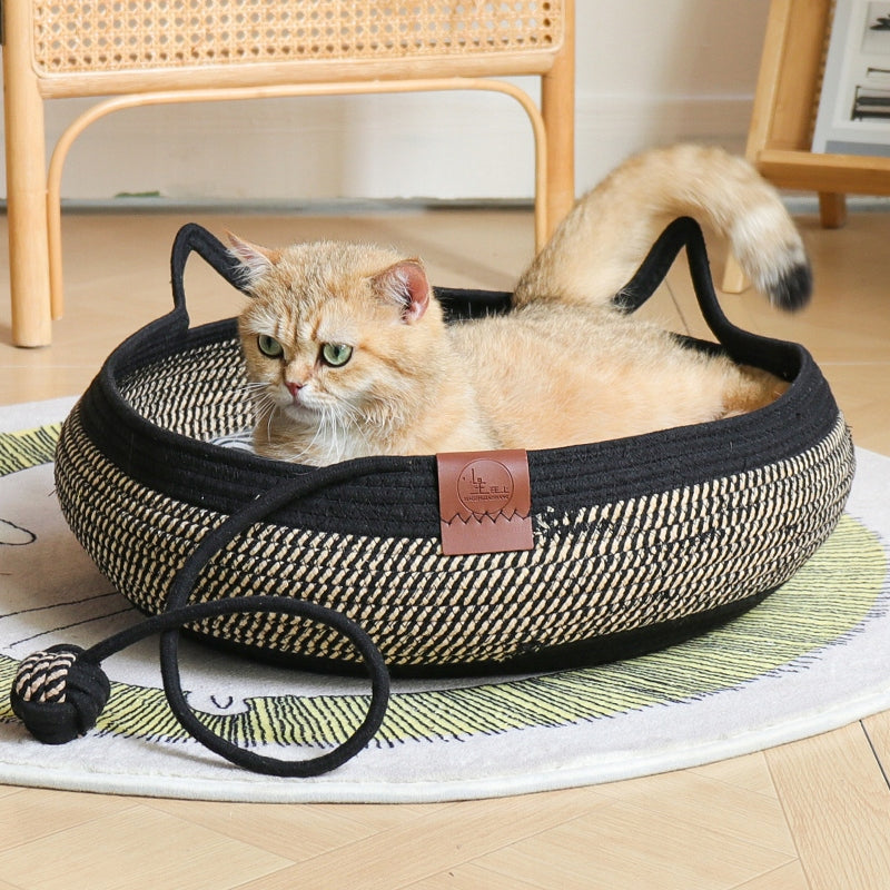 Cat and small dog bed – 2in1: summer and winter, hand-woven! Brand SIEMIEC