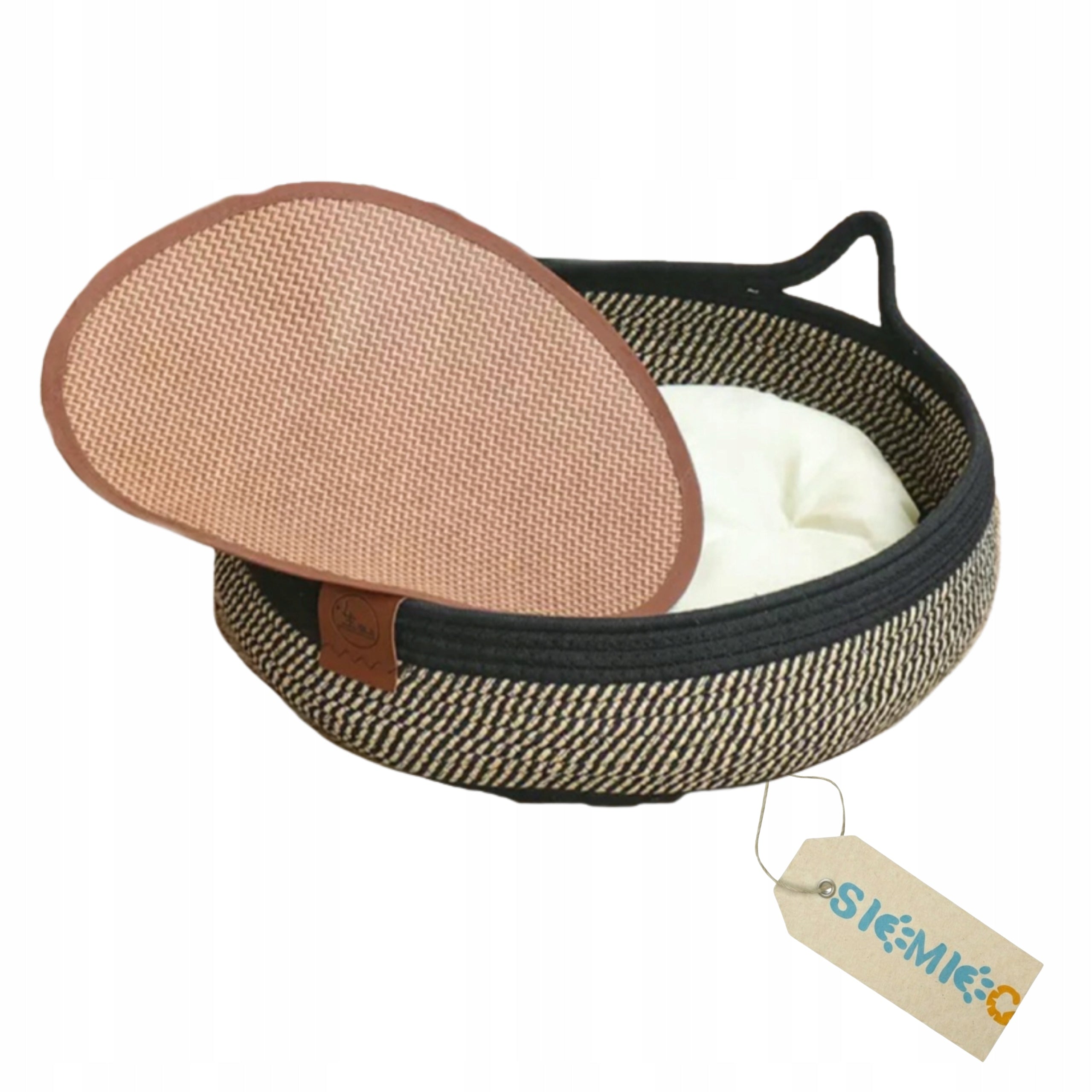 Cat and small dog bed – 2in1: summer and winter, hand-woven!