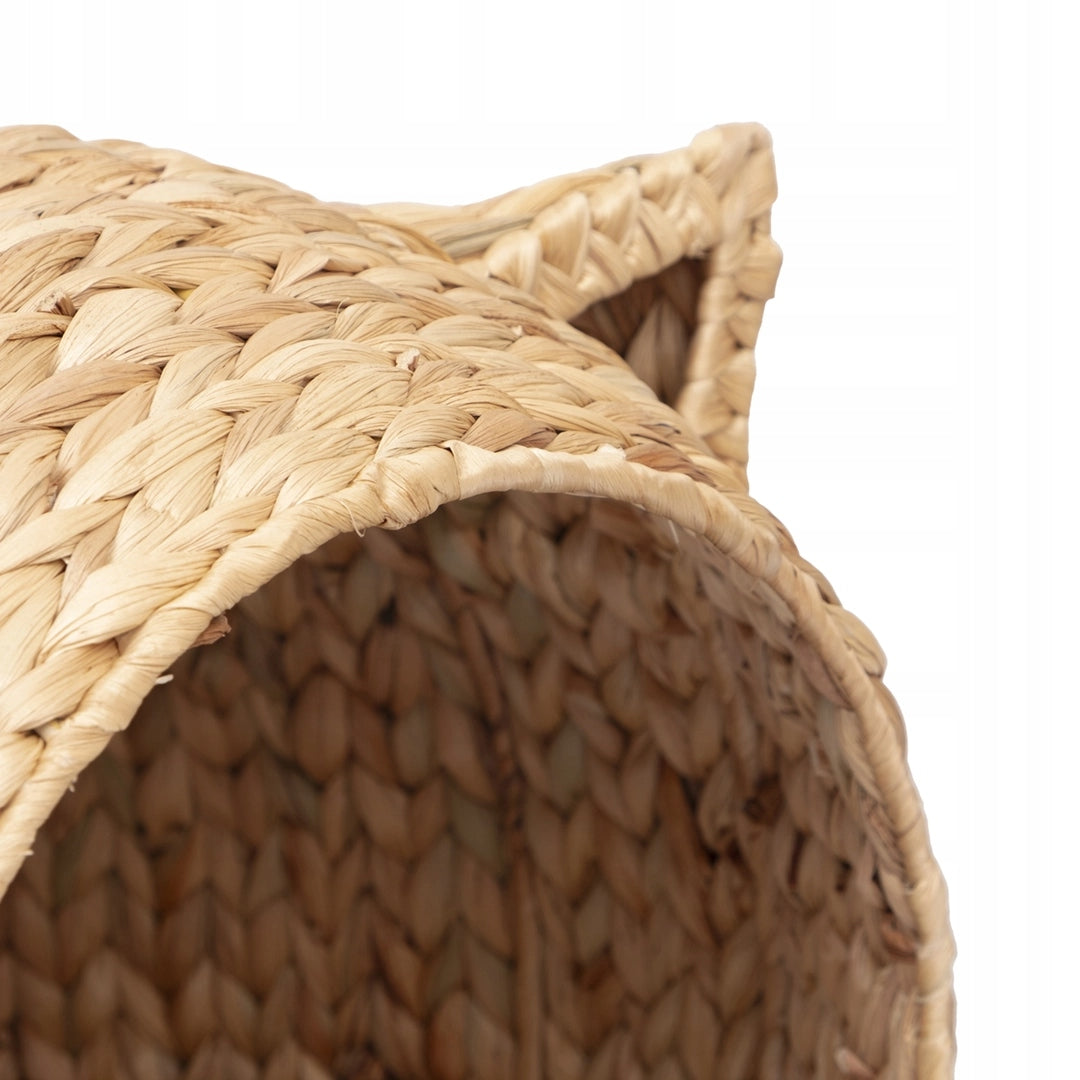Cat bed basket braided 43x39x40 cm water hyacinth with bedding Product width 43.5 cm
