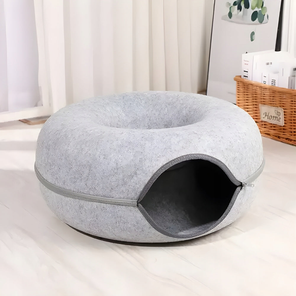 Cat bed tunnel donut cottage bedding toy scratching post large 60cm felt Product width 60 cm