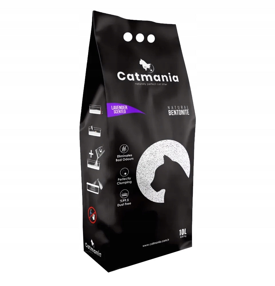 Cat bentonite litter CATMANIA Lavender 10L clumping dust-free