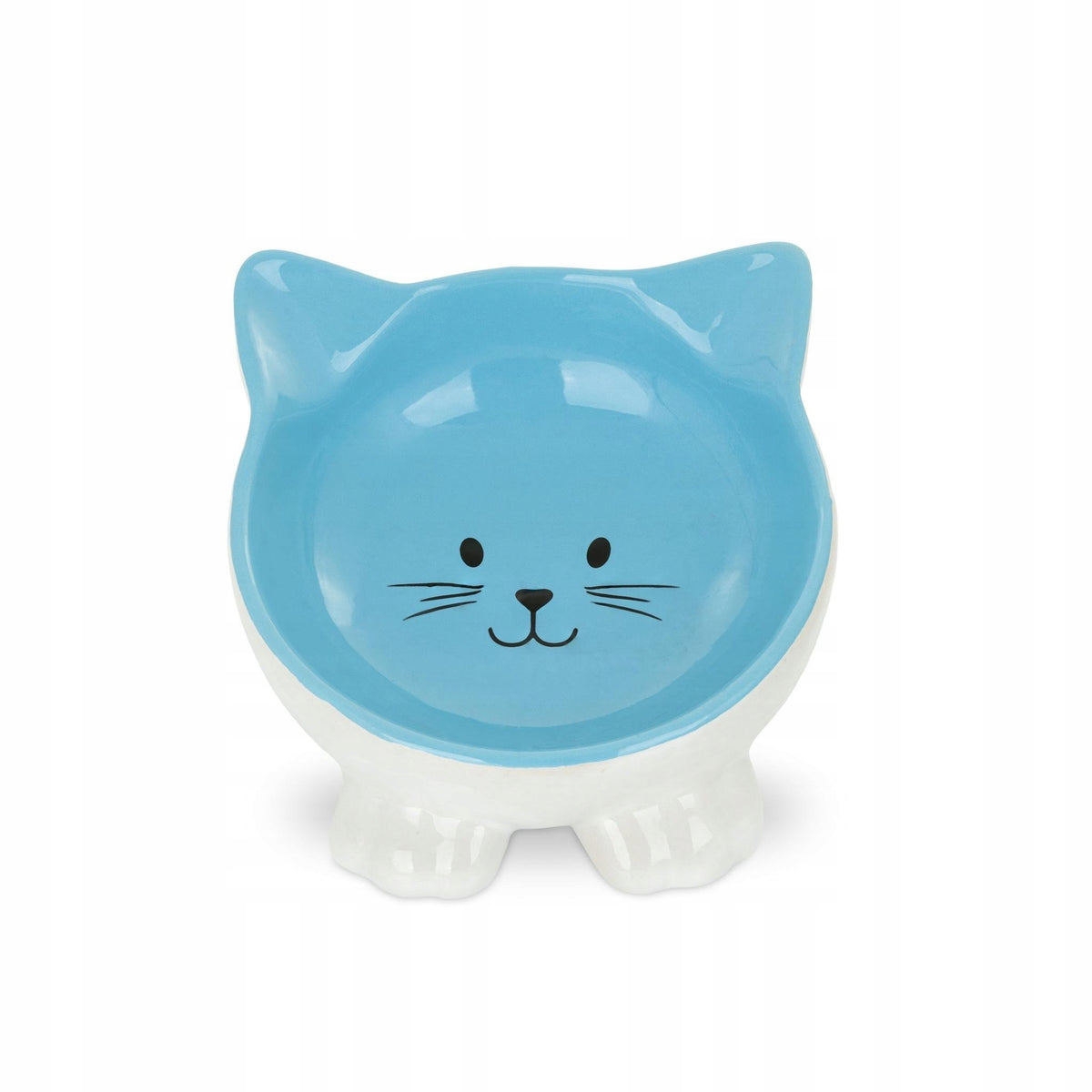 Cat bowl blue on legs shape ceramic cat 11,5cm