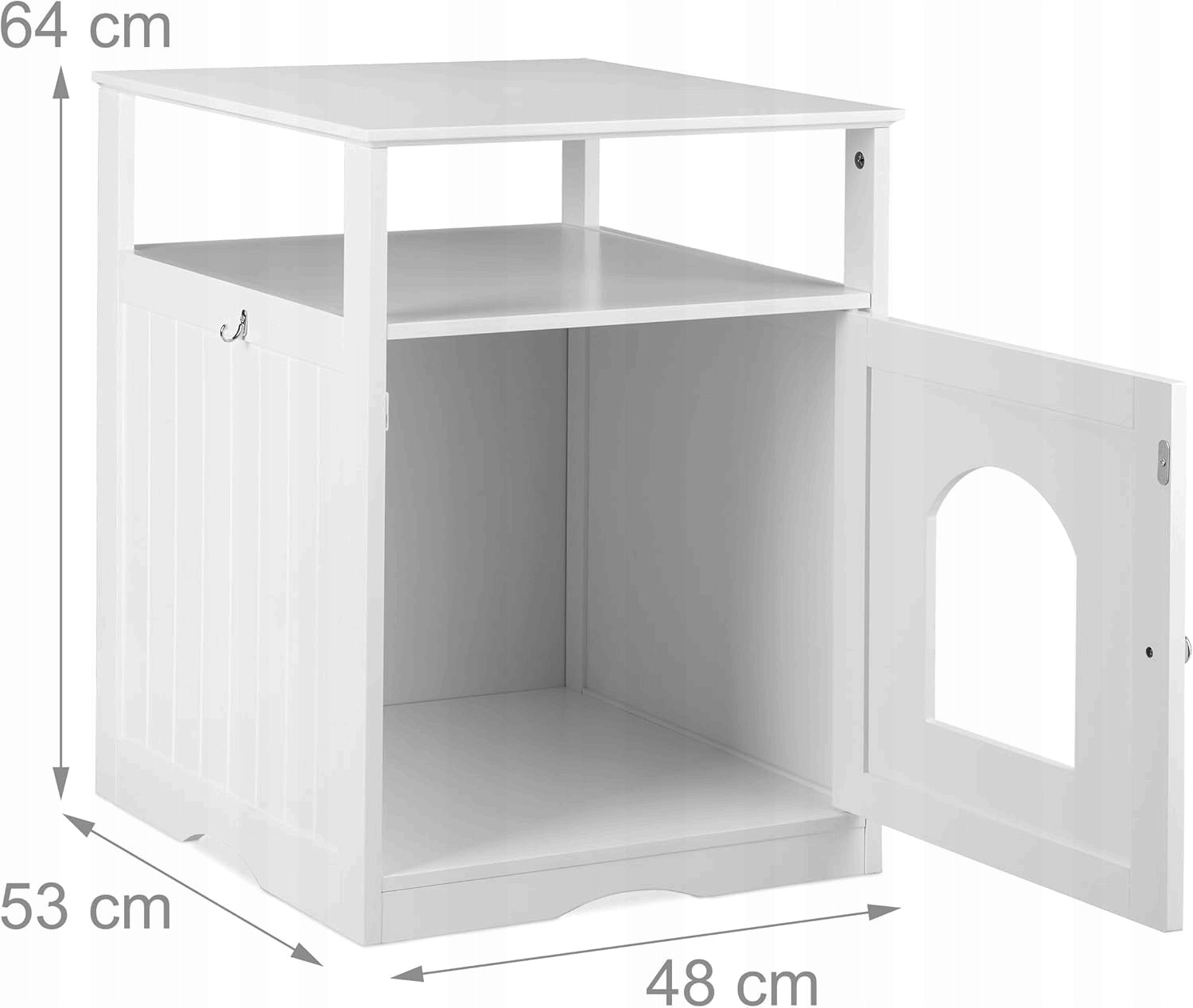 Cat cabinet for litter box bed house furniture built-in litter box white MDF Brand Relaxdays