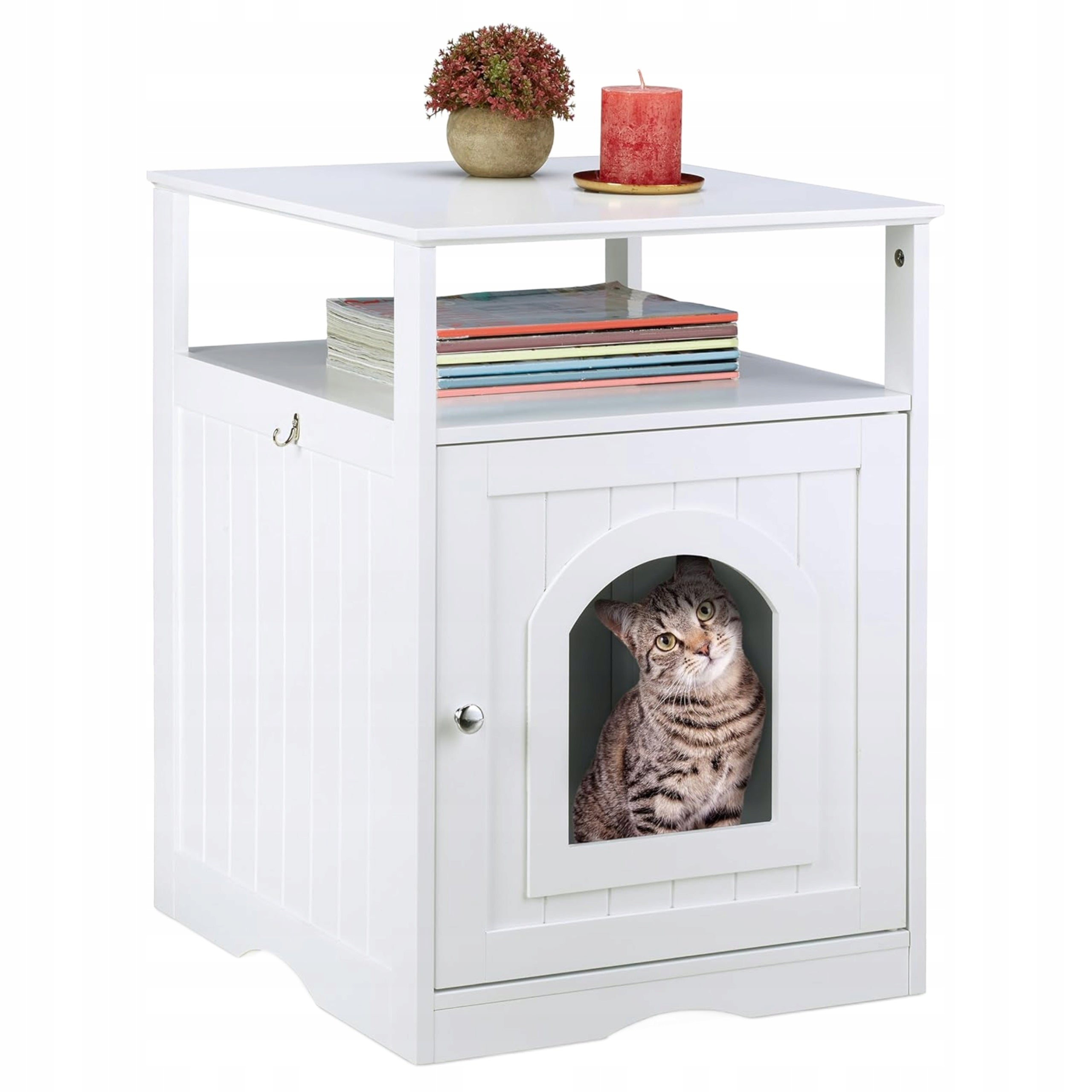 Cat cabinet for litter box bed house furniture built-in litter box white MDF