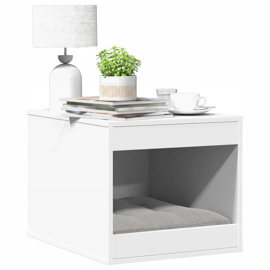 Cat cabinet wood-based white 47x59x42 cm Packaging status original