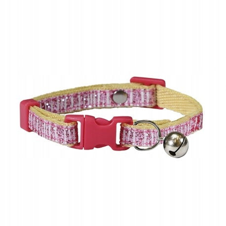 Cat collar beige with bell 1x32cm BK16304