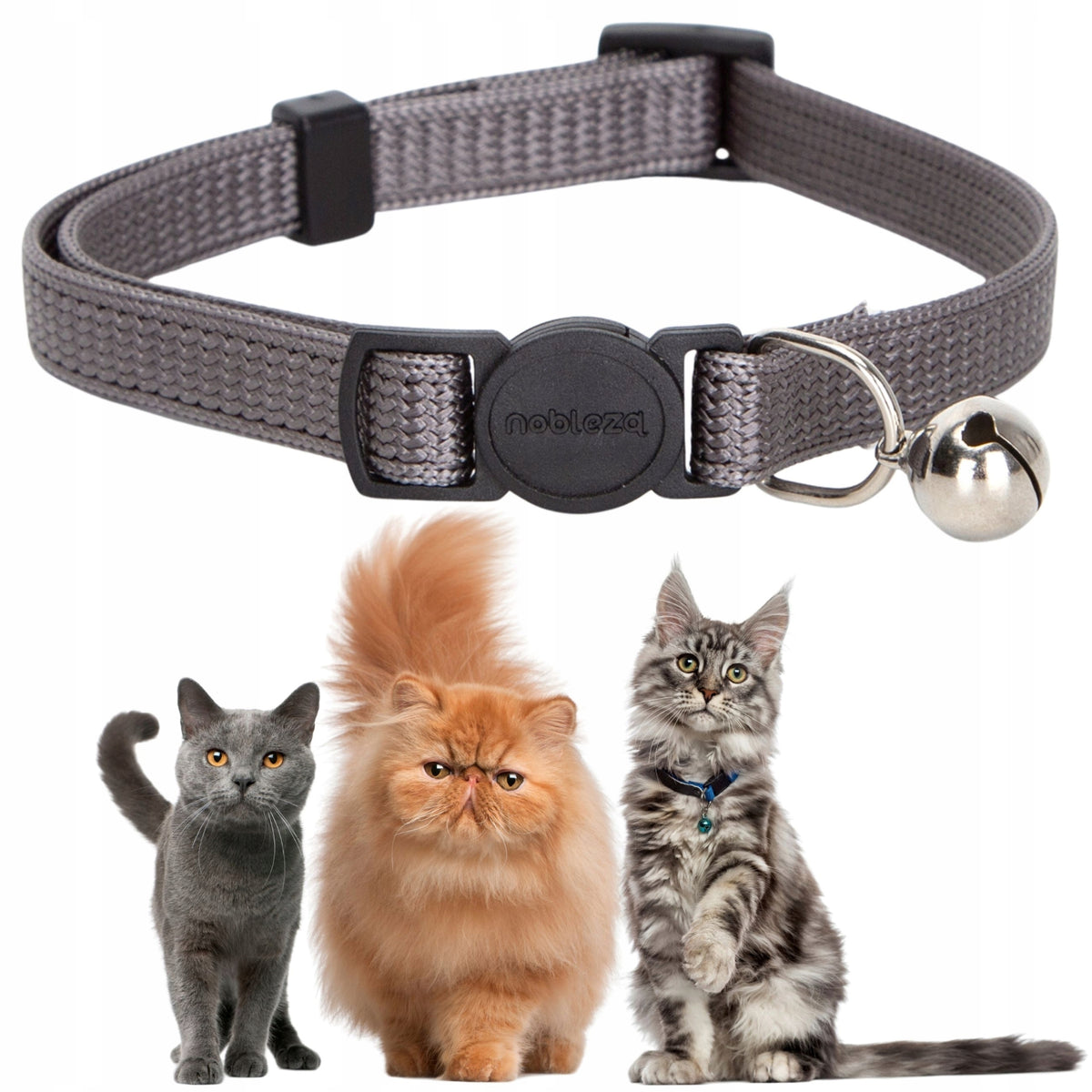 Cat collar classic nylon adjustable with bell (22-35 cm)