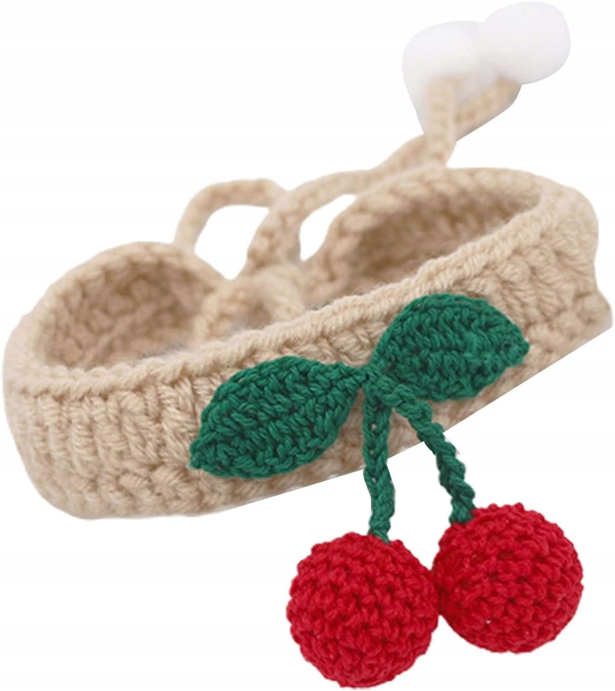 Cat collar with pendant, adjustable, wool