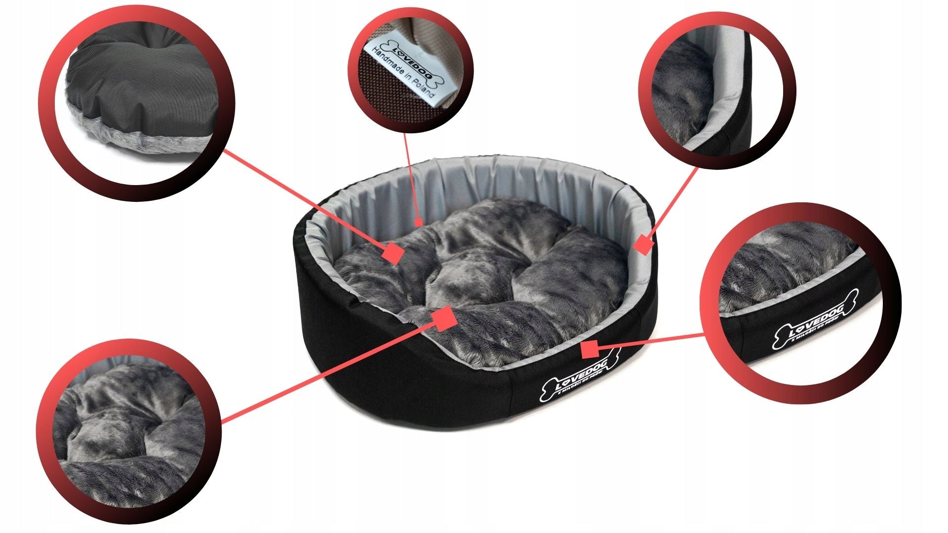 Cat dog bed Polish PRODUCT bedding couch playpen Lovedog S 50x40 Shape oval