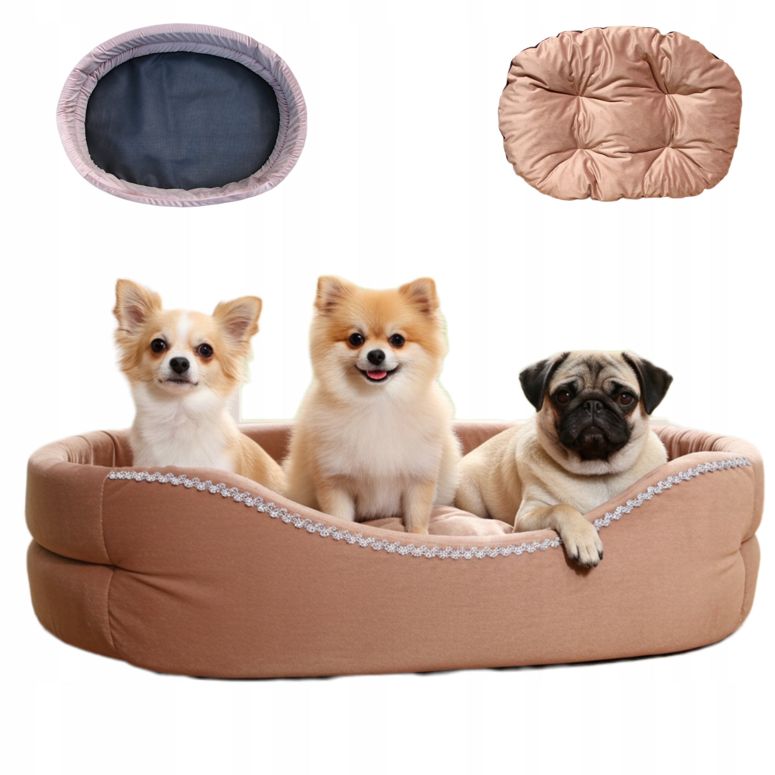 Cat dog bed SOFT ANTI-STRESS bed small couch pink XS 40/33