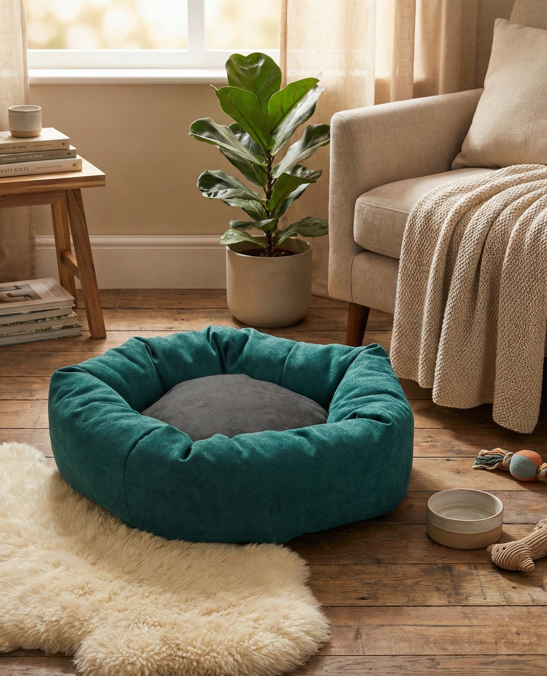 Cat dog bed large 50x50 cm multicolor with pillow Kind bed